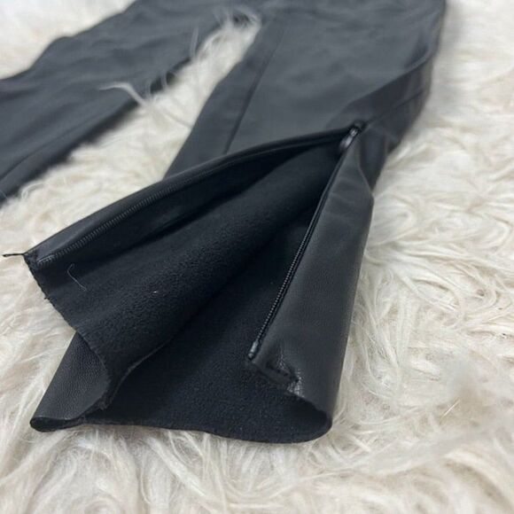 Zara Women’s Black Faux Leather Skinny Pants Casual Size Medium Stretch Mid Rise - Picture 7 of 11